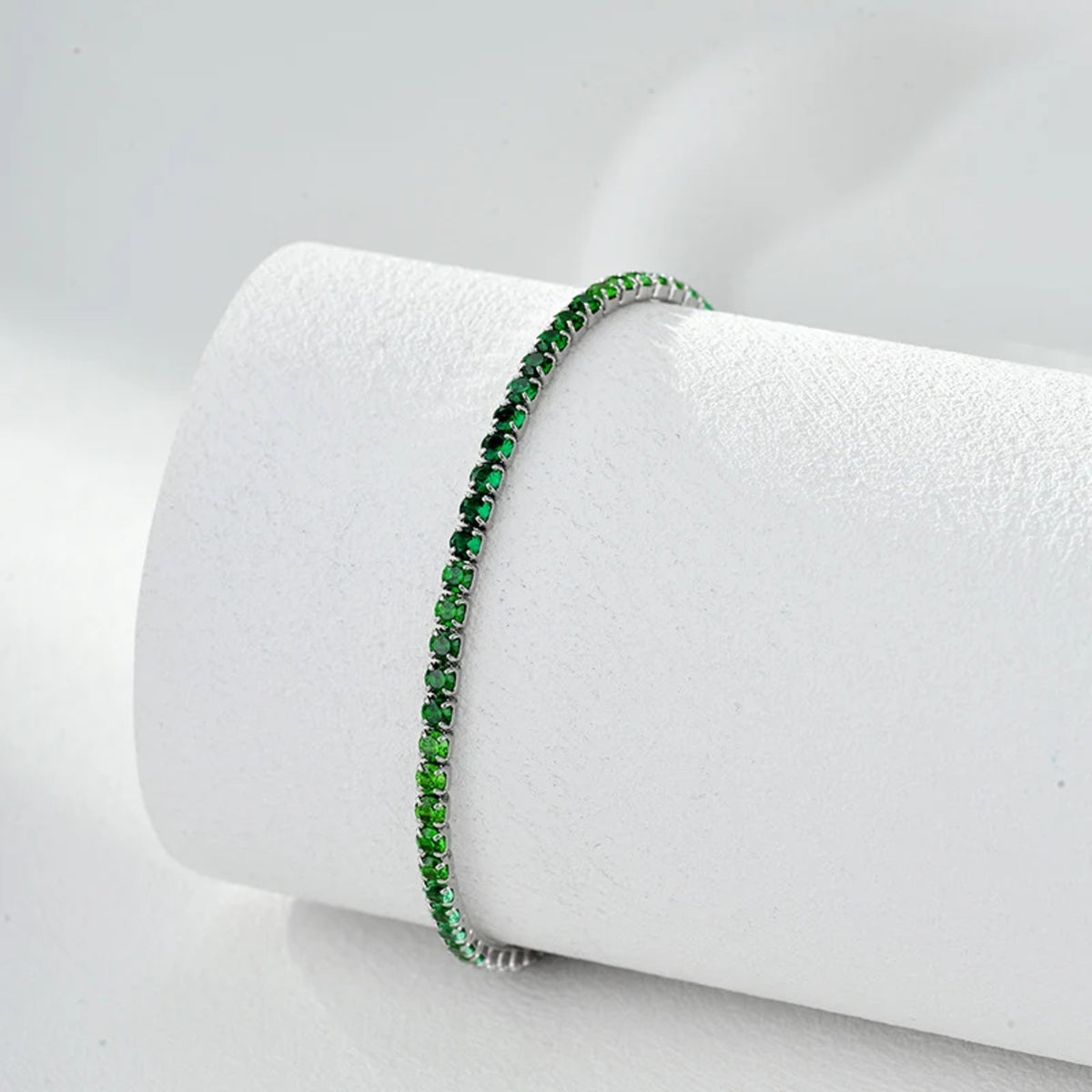 Mirella Green Stone Tennis Bracelet — view 3