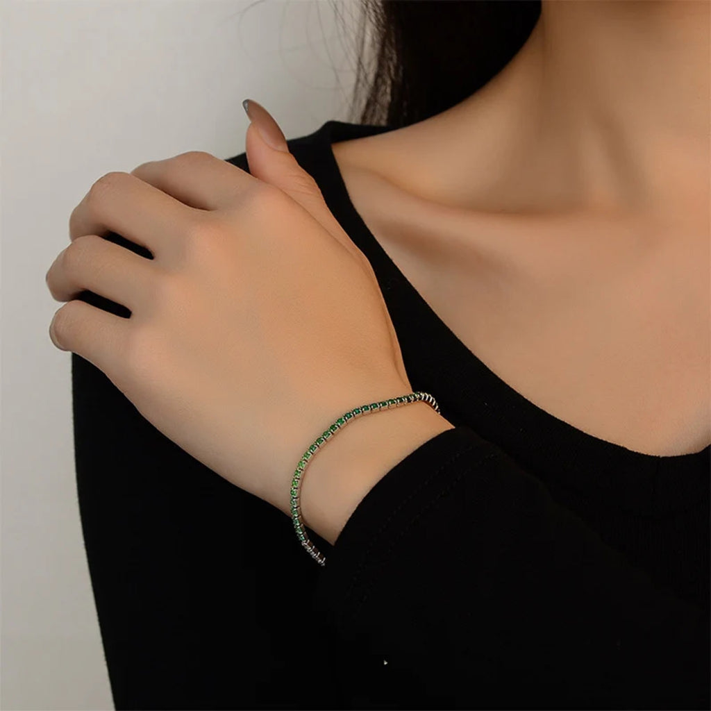Mirella Green Stone Tennis Bracelet — view 4