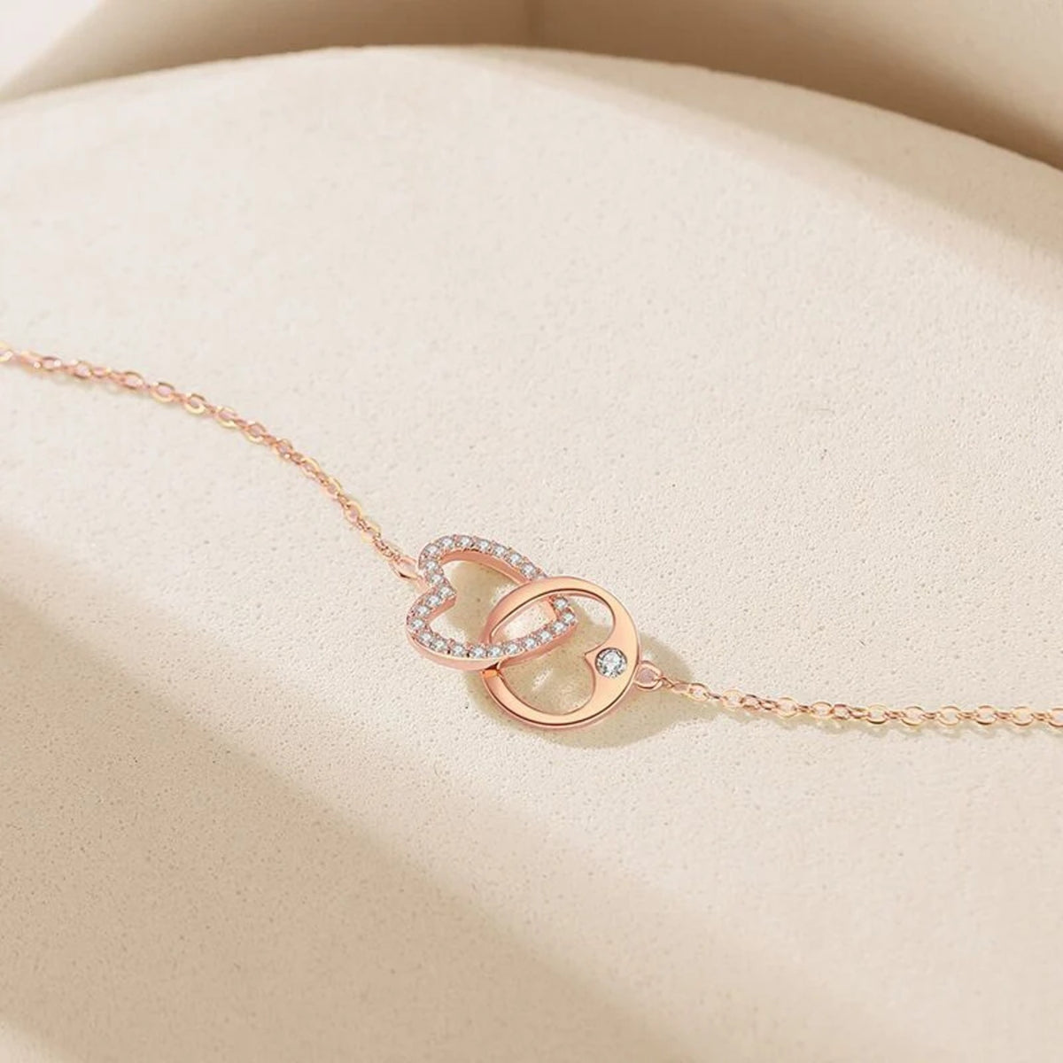 Nicoletta Interlocked Hearts Necklace — view 3