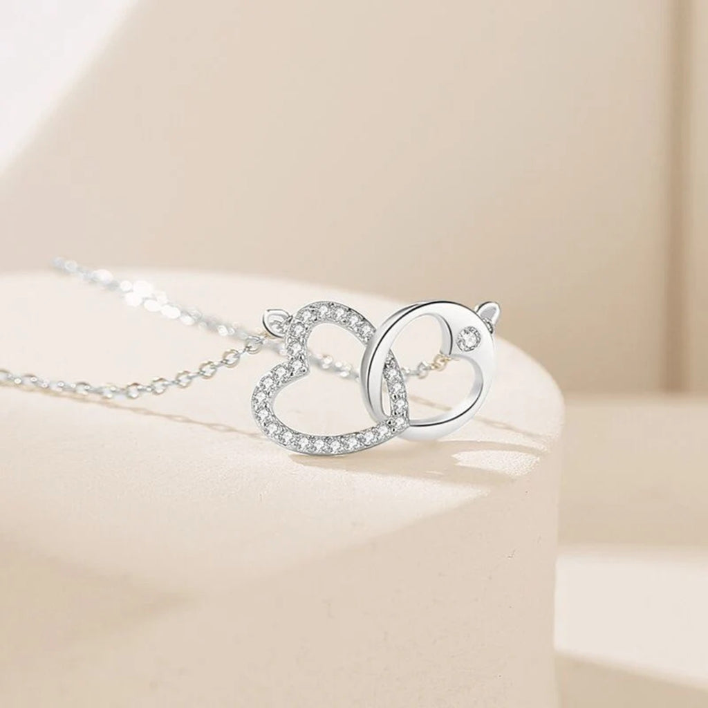Nicoletta Interlocked Hearts Necklace — view 4