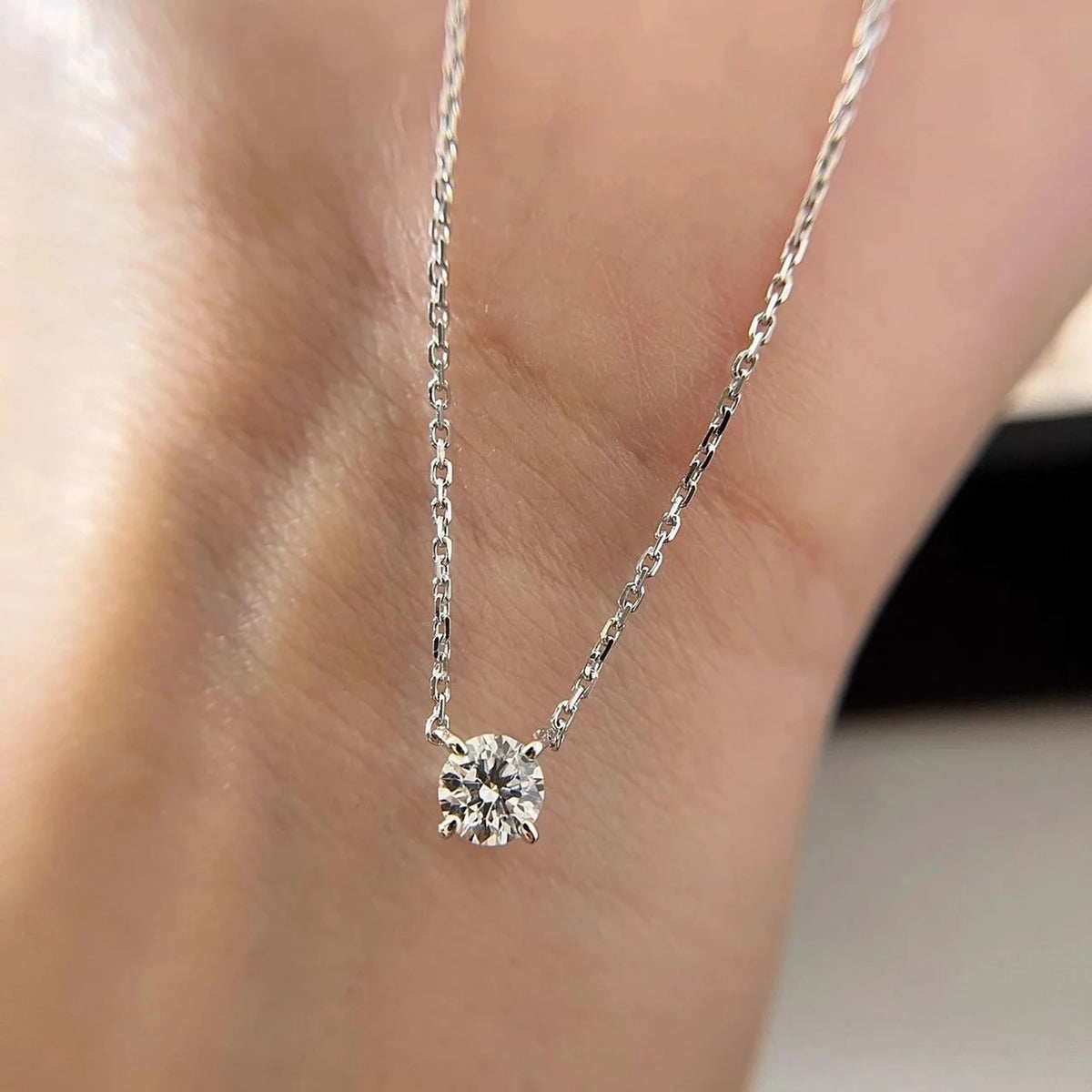 Ornella Four-Prong Solitaire Necklace — view 1