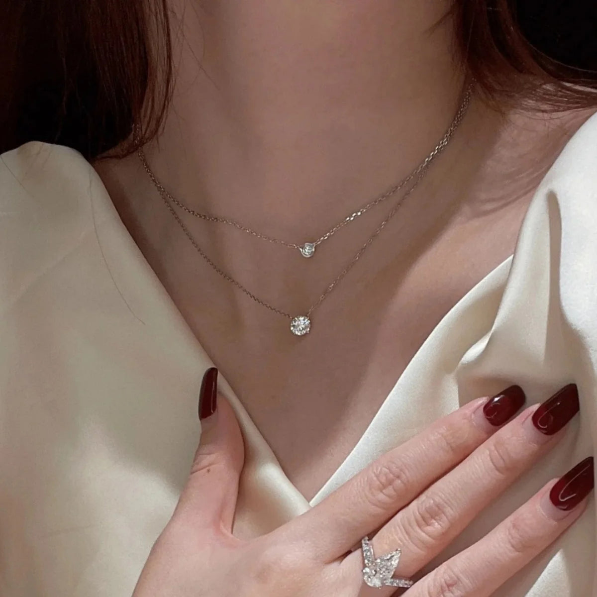 Ornella Four-Prong Solitaire Necklace — view 3