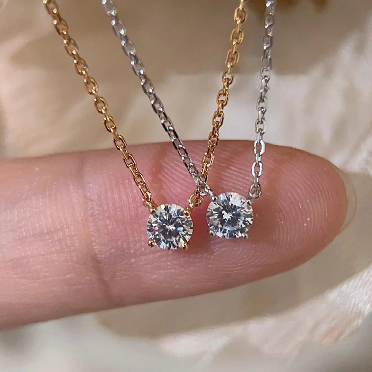 Ornella Four-Prong Solitaire Necklace — view 4