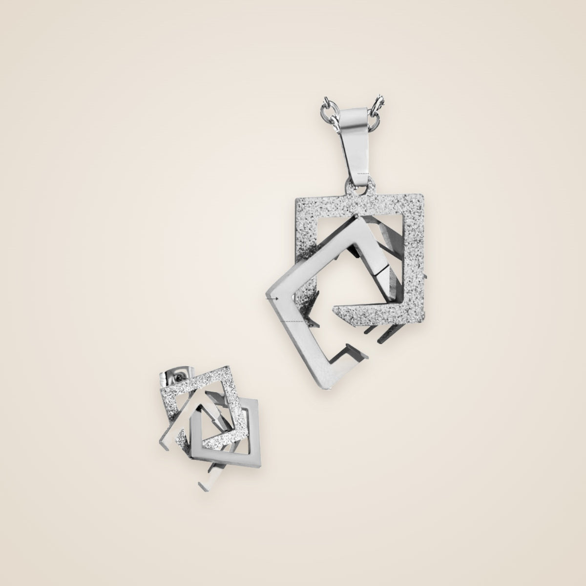 Quadra Necklace & Stud Set — view 4