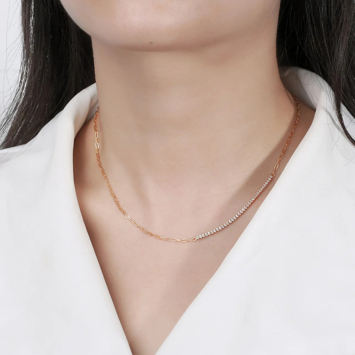 Rebecca Fine Tennis Necklace — view 2