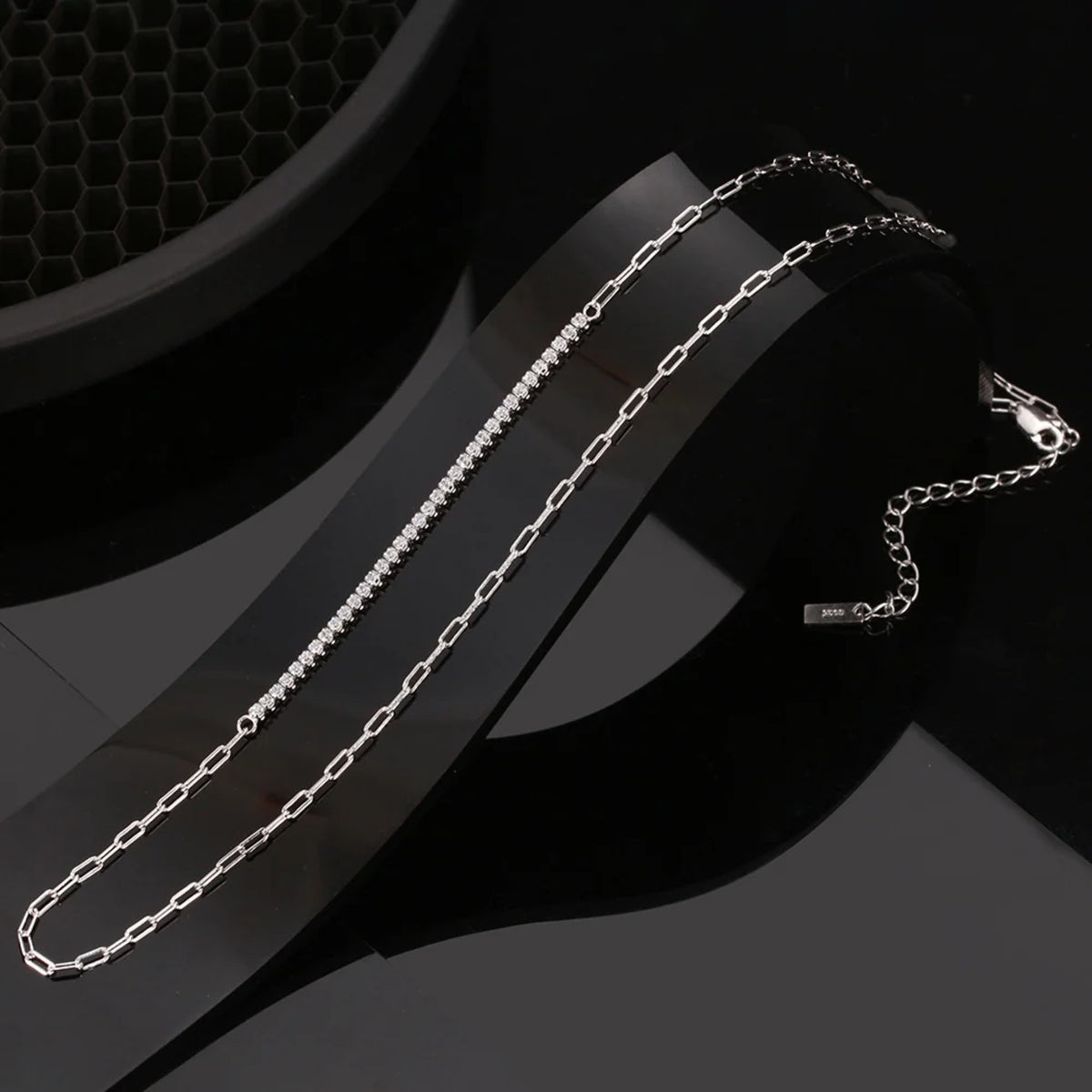 Rebecca Fine Tennis Necklace — view 3