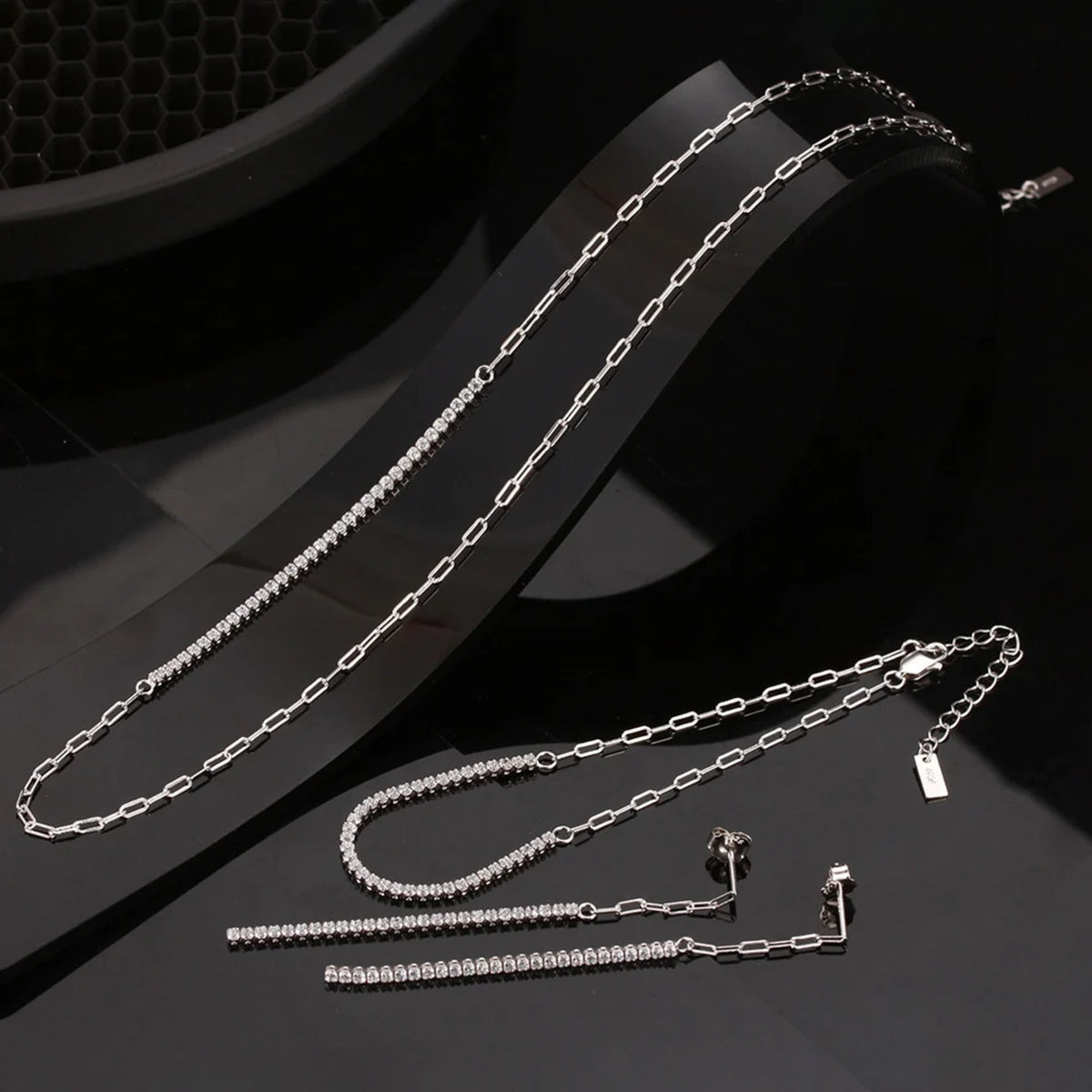 Rebecca Fine Tennis Necklace — view 7