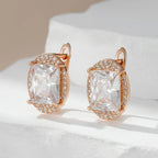 Simona Emerald-Cut Halo Earrings — view 5