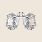 Simona Emerald-Cut Halo Earrings — view 6