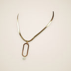 Sole Oval Pearl Pendant Necklace — view 1