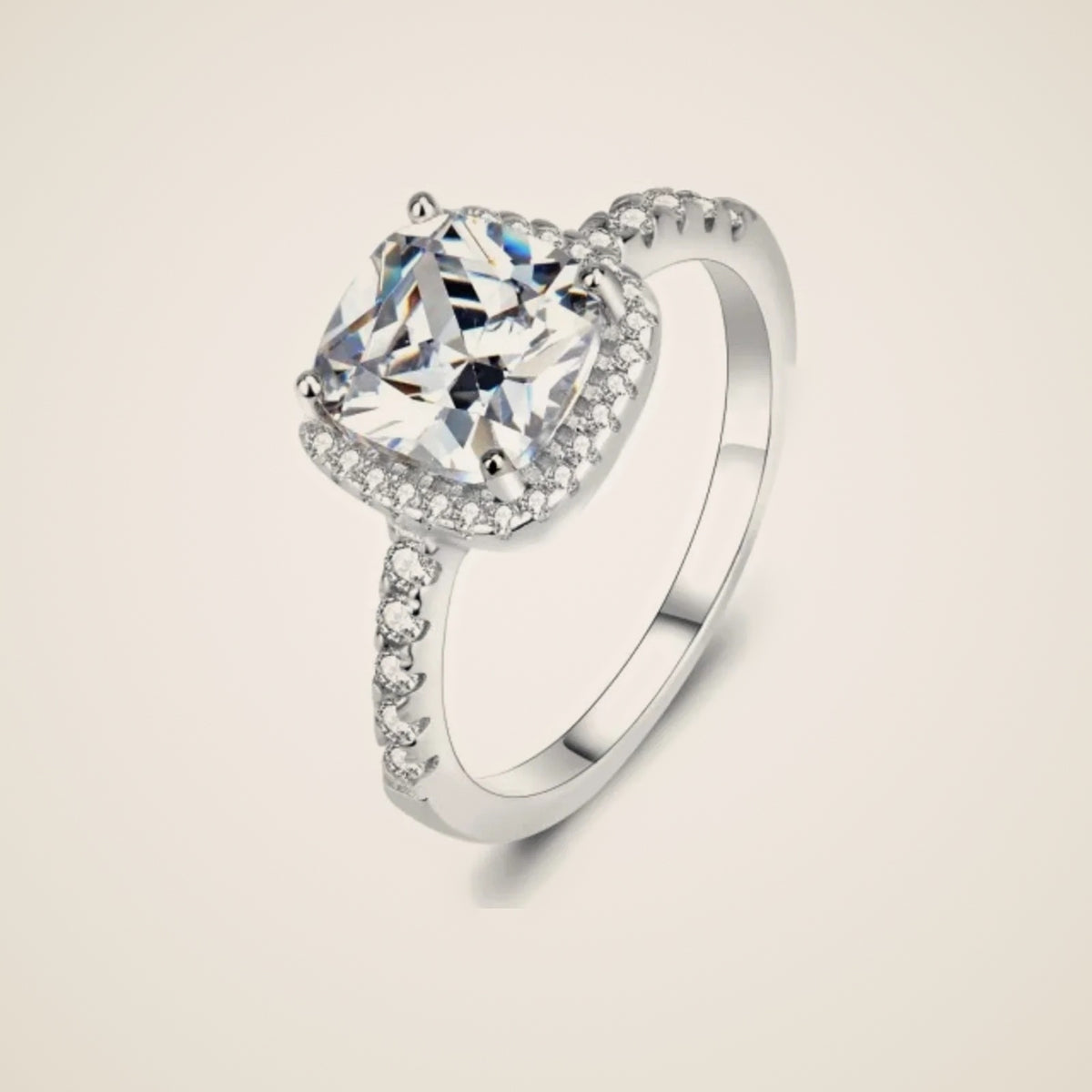 Vento Square Halo Ring — view 1