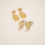 Vera Square Pearl Earrings — view 1